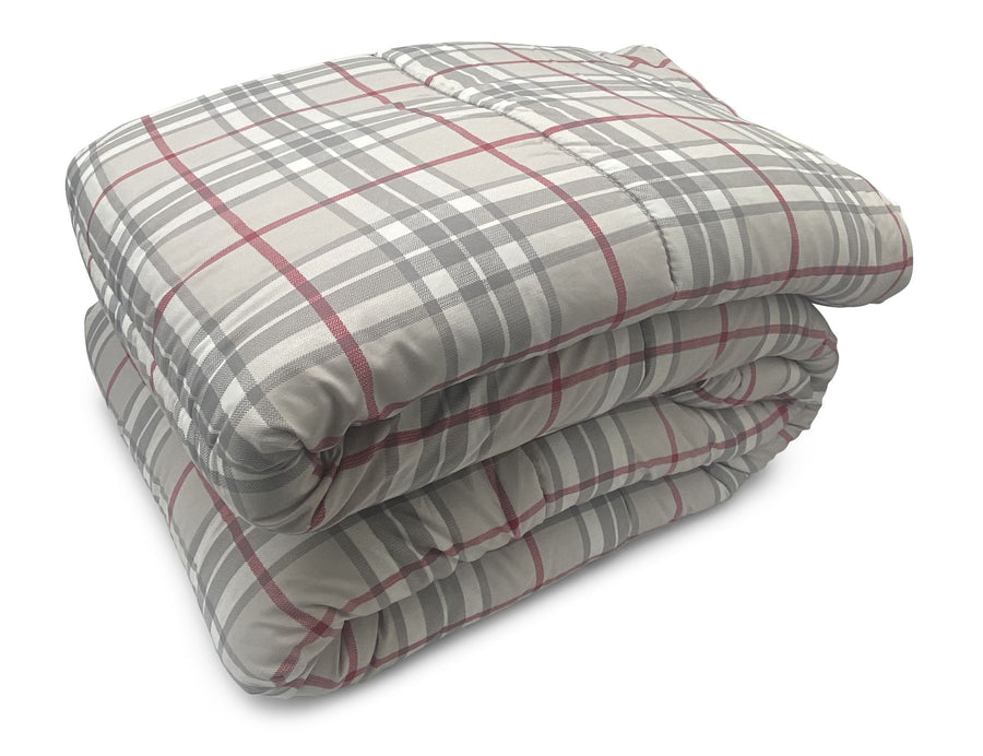 Piumone Invernale Made in Italy - Trapunta Invernale Fantasia Tartan Beige Matrimoniale (260X260)