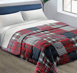 Piumone Invernale Made in Italy - Trapunta Invernale Fantasia Patchwork Rosso