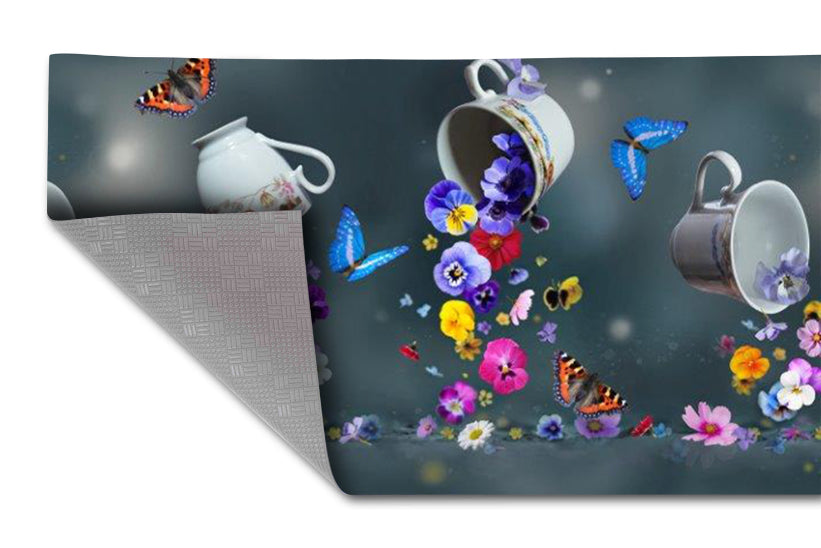 Tappeti Cucina Moderni e Antiscivolo | Passatoie PVC #439.FIORITAZZE