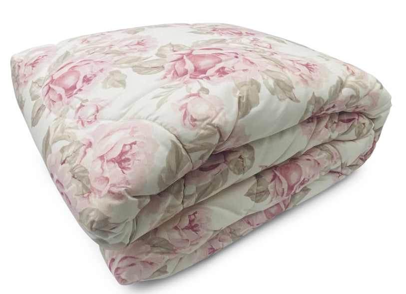 Piumone Invernale Made in Italy - Trapunta Invernale Fantasia Rose Matrimoniale (260X260)