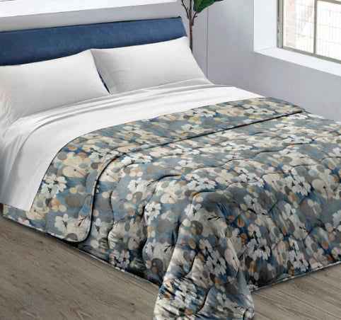 Piumone Invernale Made in Italy - Trapunta Invernale Fantasia Fiori Bianchi