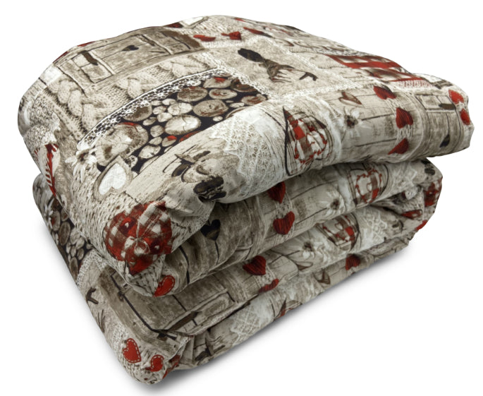 Piumone Invernale Made in Italy - Trapunta Invernale Fantasia Shabby Chic Matrimoniale (260X260)