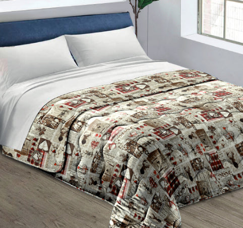 Piumone Invernale Made in Italy - Trapunta Invernale Fantasia Shabby Chic