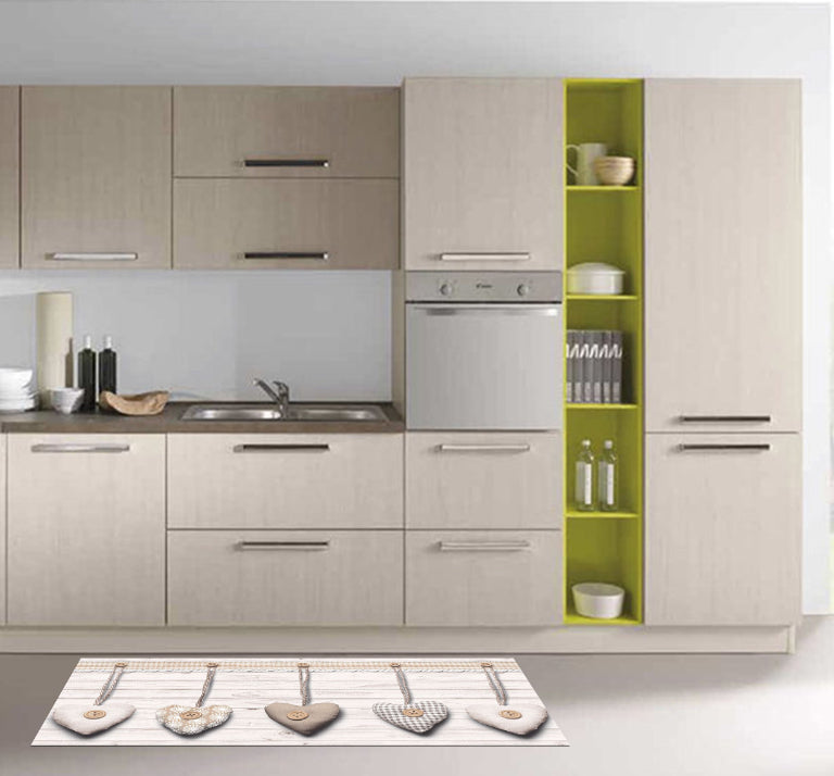 Tappeti Cucina Moderni e Antiscivolo | Passatoie PVC Cuori Appesi Rosso