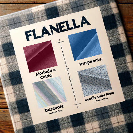 Set lenzuola in Flanella con Trattamento Antipilling - Micromaculato Blu