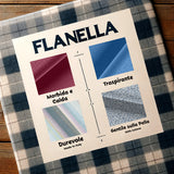 Set lenzuola in Flanella con Trattamento Antipilling - Tartan Denim
