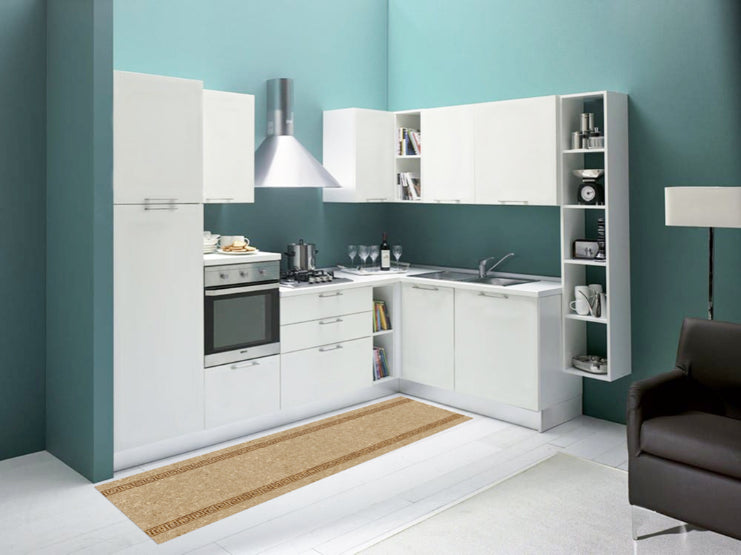 Tappeti Cucina Moderni e Antiscivolo | Passatoie PVC Tinta Unita Beige