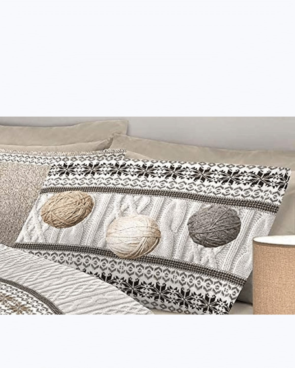 Set Lenzuola Letto in Cotone Made in Italy - Completo Letto Stampa Gomitoli