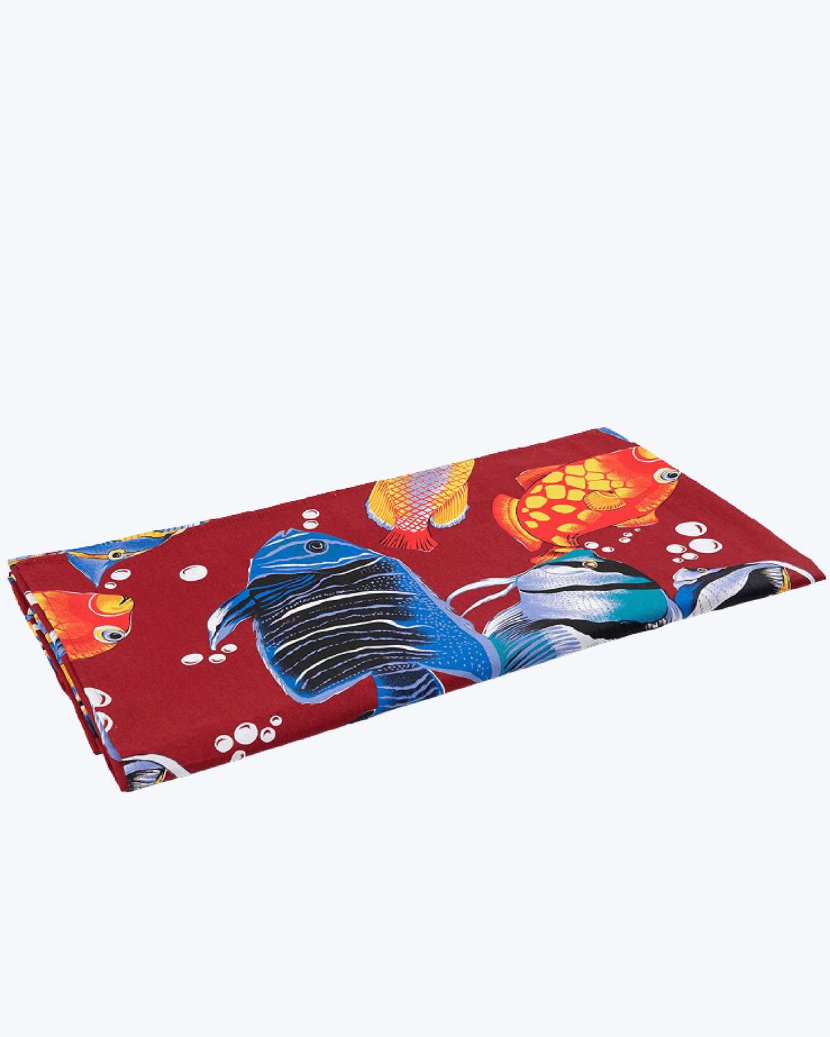 Copriletto Singolo Primaverile Estivo in Cotone - Coperta Letto Singola Cotone con Stampa Pesci Colorati Rosso