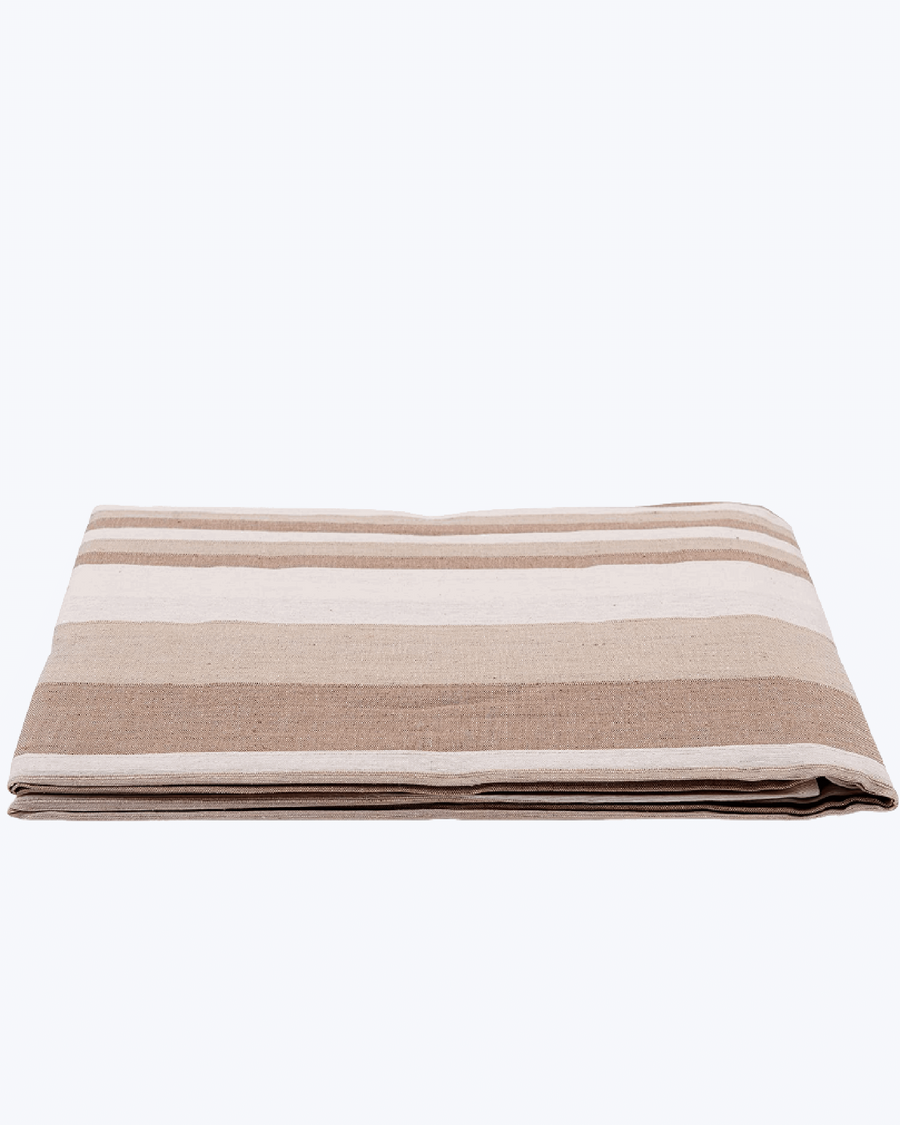 Copriletto Singolo Primaverile Estivo a Righe - Coperta Letto Singola Cotone Jacquard Rigata Beige