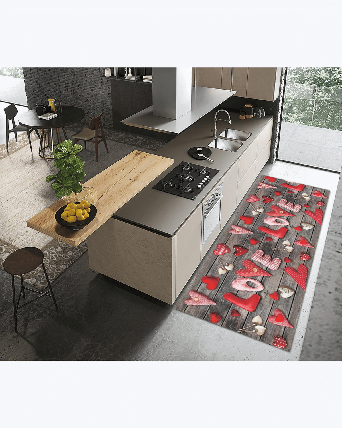 Tappeto Passatoia Antiscivolo e Antimacchia in PVC con Scritta Love