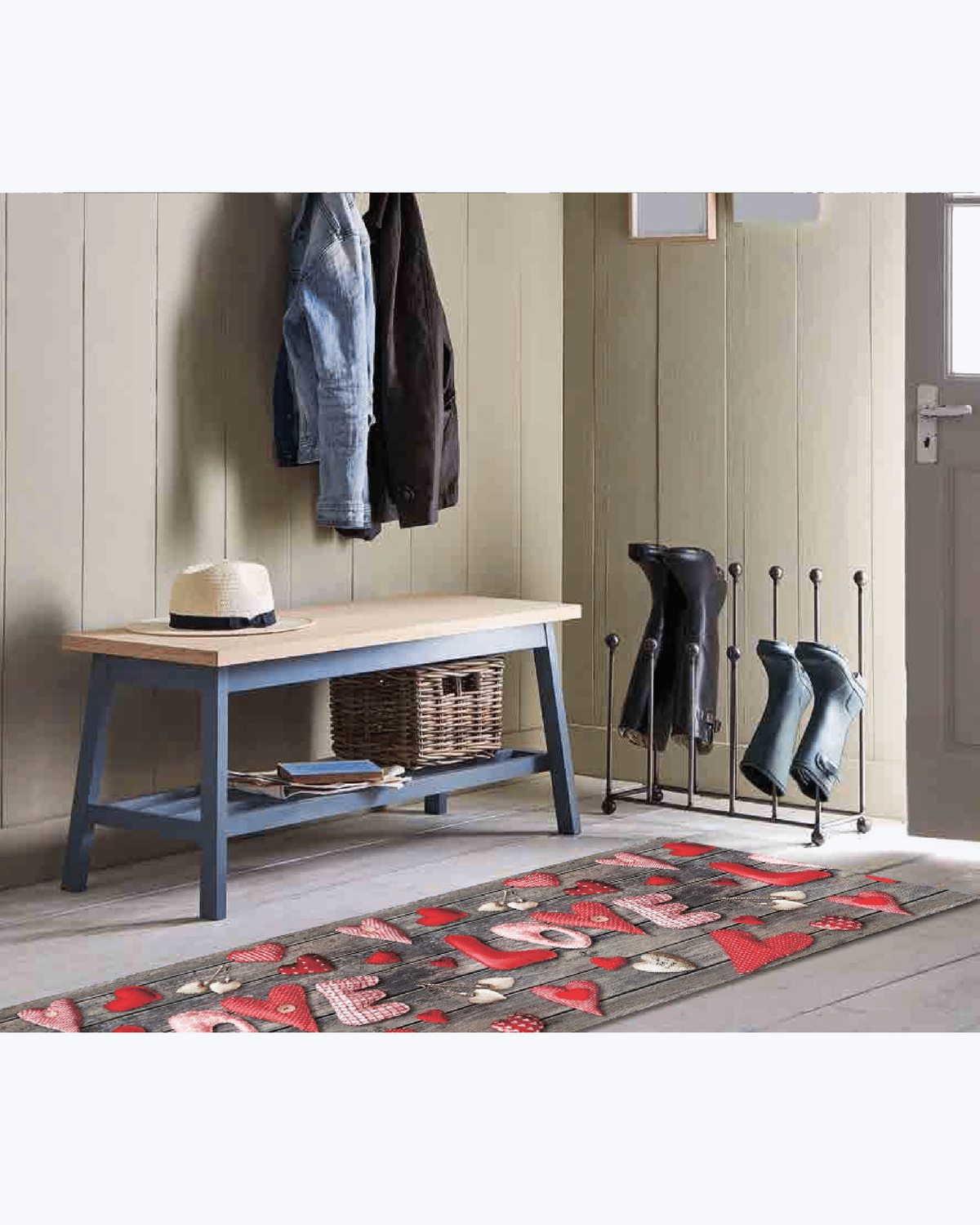 Tappeto Passatoia Antiscivolo e Antimacchia in PVC con Scritta Love