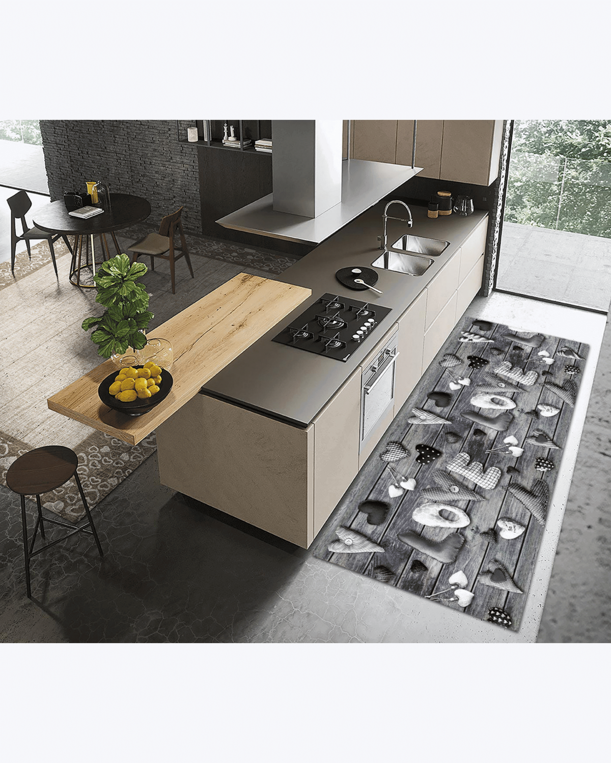 Tappeto Passatoia Antiscivolo e Antimacchia in PVC con Scritta Love