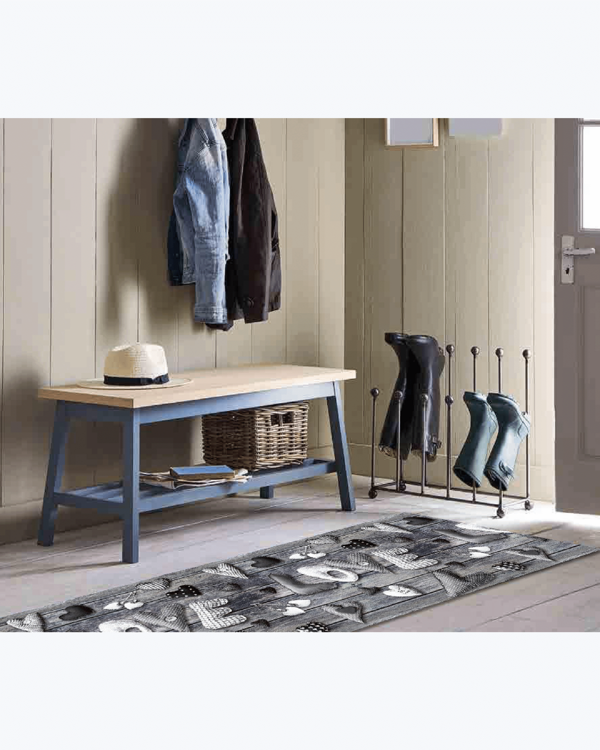 Tappeto Passatoia Antiscivolo e Antimacchia in PVC con Scritta Love