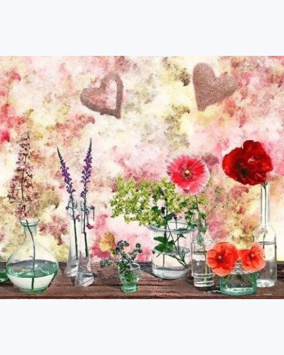 Tappeto Passatoia Antiscivolo e Antimacchia in PVC con Stampa Fiori e Ampolle