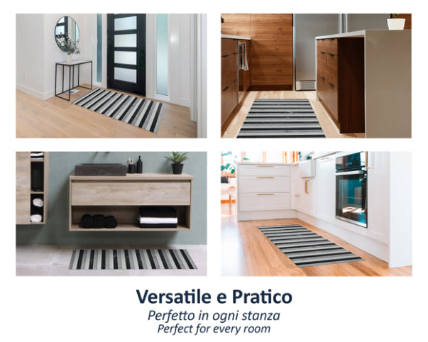 Tappeti Cucina Moderni e Antiscivolo | Passatoie PVC #14.DEGRADEGRIGIO