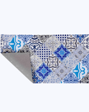 Tappeto Passatoia Antiscivolo e Antimacchia in PVC Stampa Maiolica Blu
