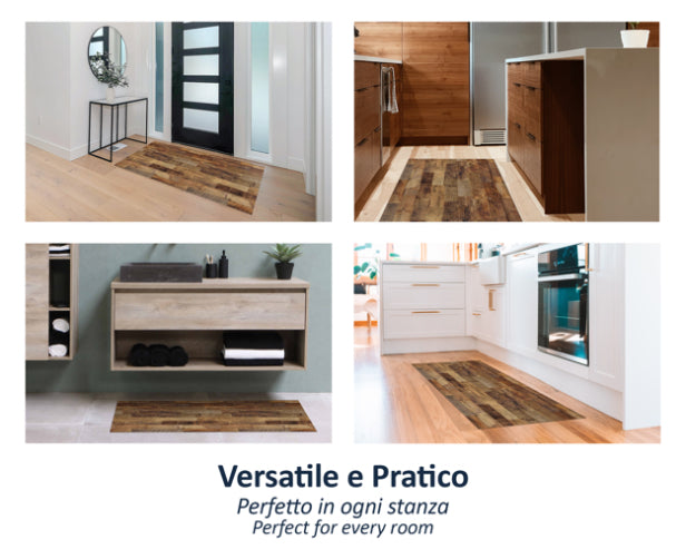 Tappeti Cucina Moderni e Antiscivolo | Passatoie PVC #09.PARQUETSCURO
