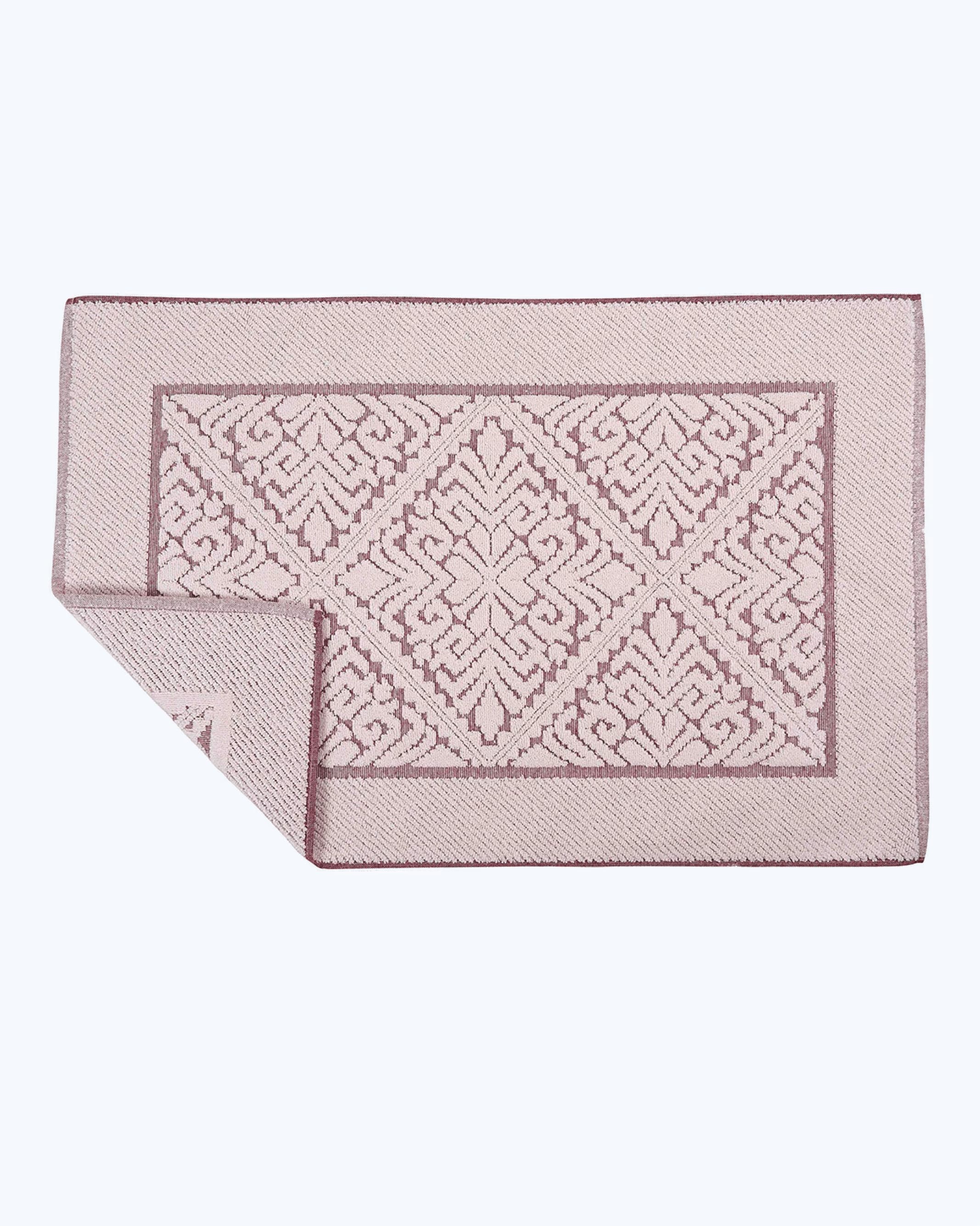 Tappeto Bagno in Cotone Assorbente | Decorazione Geometrica Bodeaux