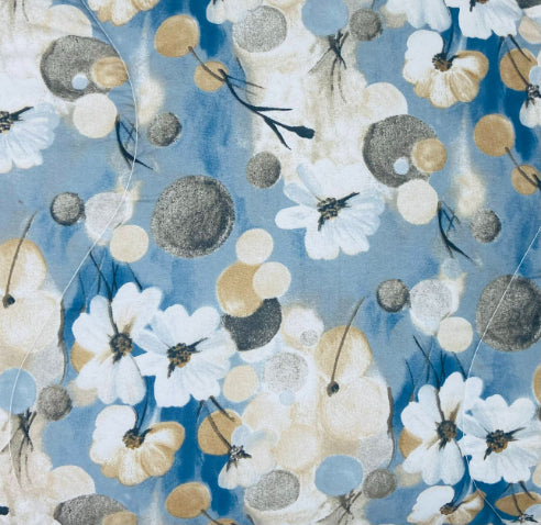 Piumone Invernale Made in Italy - Trapunta Invernale Fantasia Fiori Bianchi