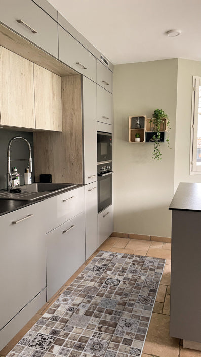 Tappeti Cucina Moderni e Antiscivolo | Passatoie PVC #163.PIASTRELMARRON