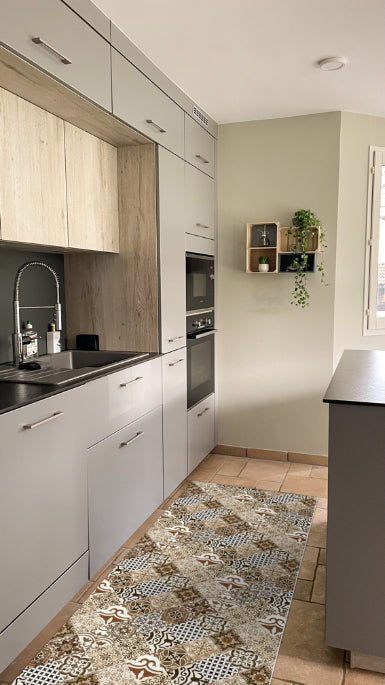 Tappeti Cucina Moderni e Antiscivolo | Passatoie PVC #304.MAIOLICAMARRON