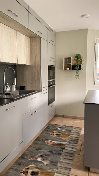 Tappeti Cucina Moderni e Antiscivolo | Passatoie PVC #465.DOGPAPILLON