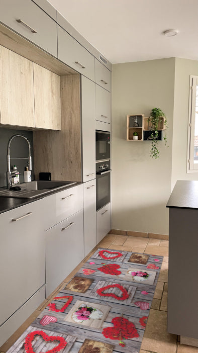 Tappeti Cucina Moderni e Antiscivolo | Passatoie PVC #049.CUORITAVOLE