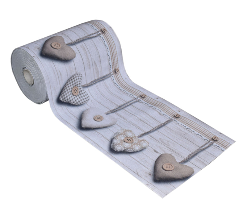 Tappeti Cucina Moderni e Antiscivolo | Passatoie PVC Cuori Appesi Beige 52X500