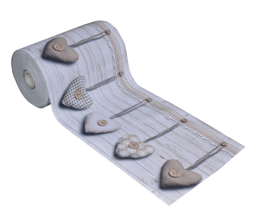 Tappeti Cucina Moderni e Antiscivolo | Passatoie PVC Cuori Appesi Beige 52X500