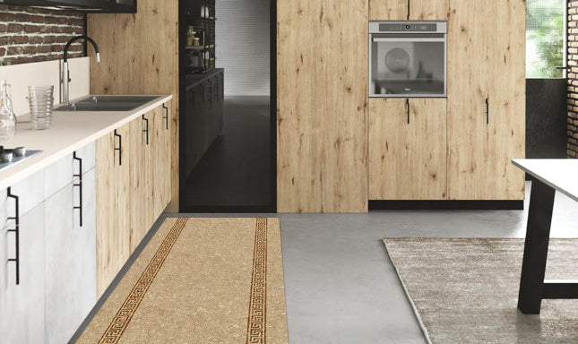 Tappeti Cucina Moderni e Antiscivolo | Passatoie PVC Tinta Unita Beige