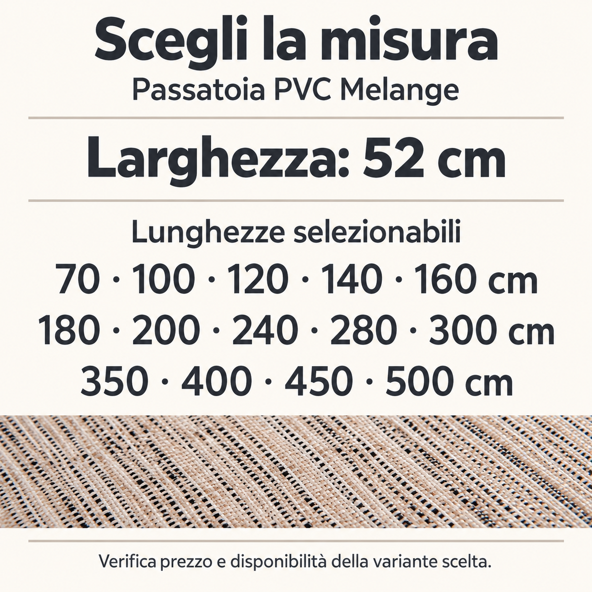 Tappeto Passatoia Antiscivolo e Antimacchia in PVC Stampa Melange