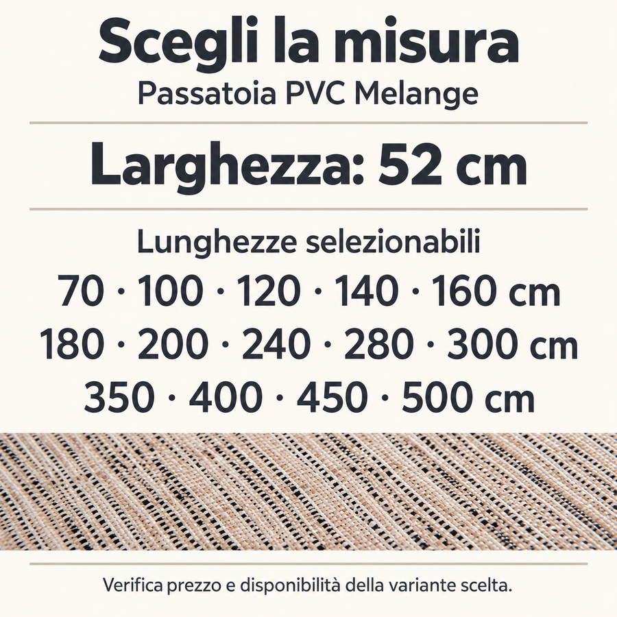 Tappeto Passatoia Antiscivolo e Antimacchia in PVC Stampa Melange
