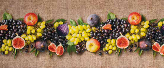 Tappeto Cucina Antimacchia e Antiscivolo | Fichi e uva