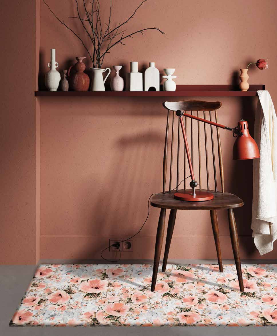 Tappeto Cucina Antimacchia e Antiscivolo | Fiori Rosa