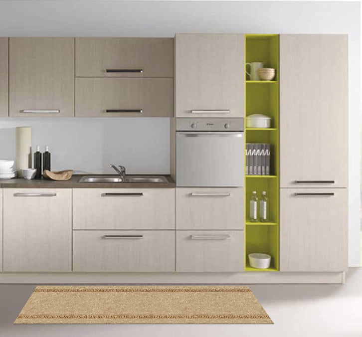 Tappeti Cucina Moderni e Antiscivolo | Passatoie PVC Tinta Unita Beige