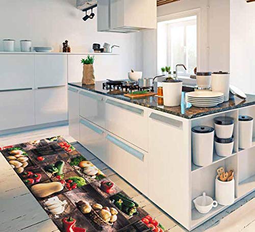 Tappeto Runner Cucina 300cm - Stampa Cuori, PVC Lavabile, Antiscivolo, Made In Italy - Foto 6