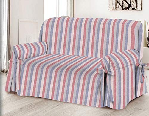 Copripoltrona/Copridivano con laccetti - Salvadivano a Righe Colorate