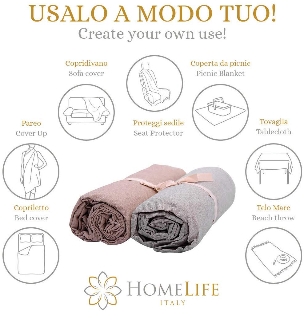 Telo arredo copritutto in misto cotone a tinta unita