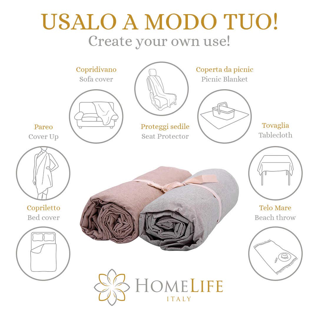Telo Arredo Copritutto in Cotone Fantasia Shabby Chic - Telo Copridivano