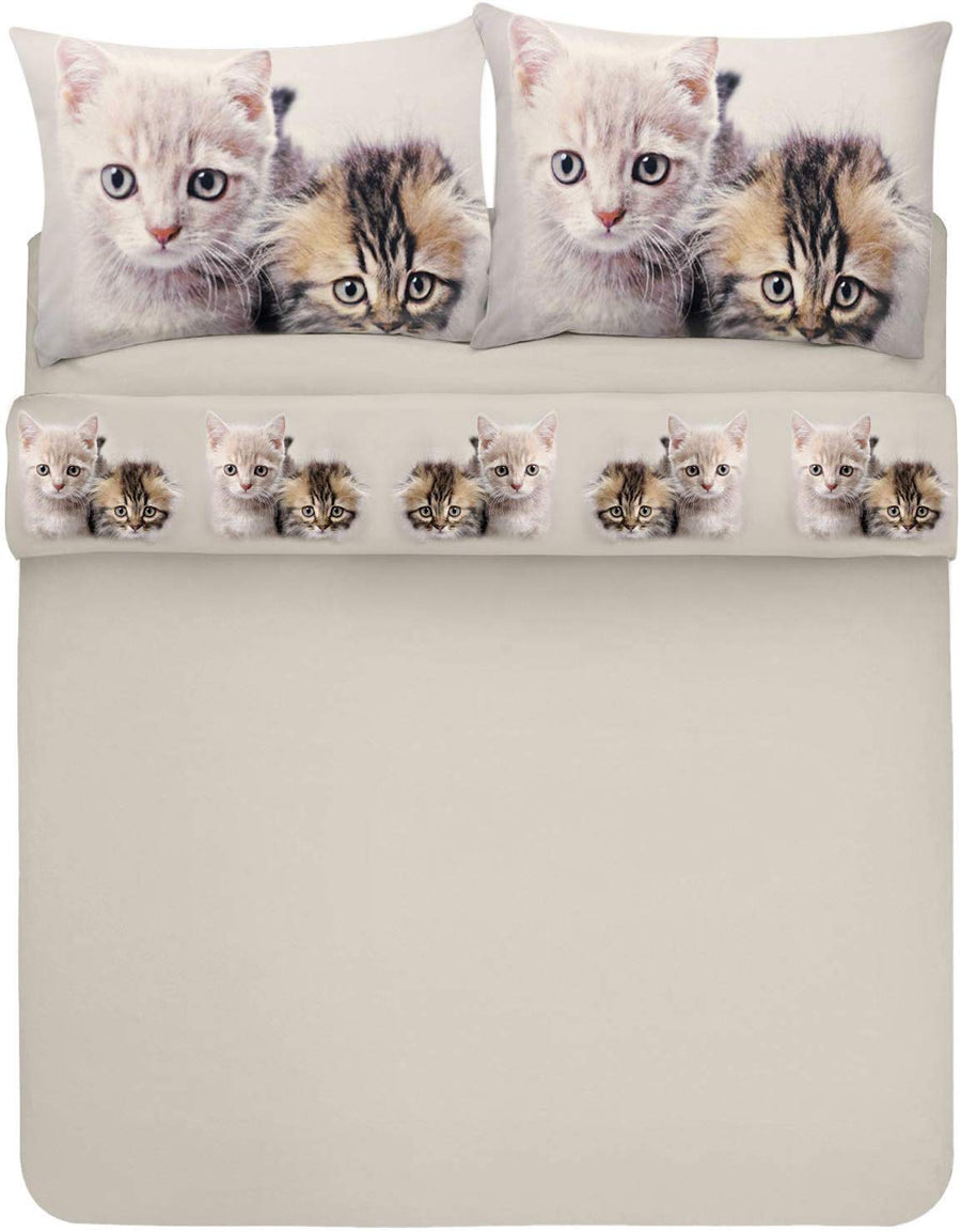 Set Lenzuola in Cotone con Gattini - Completo Letto Made in Italy