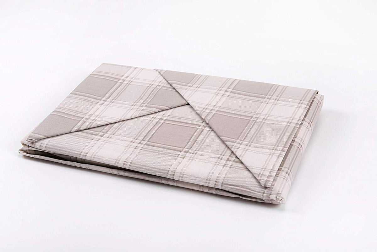 Sacco Copripiumino con Federe in Cotone con Stampa in Tartan Scozzese