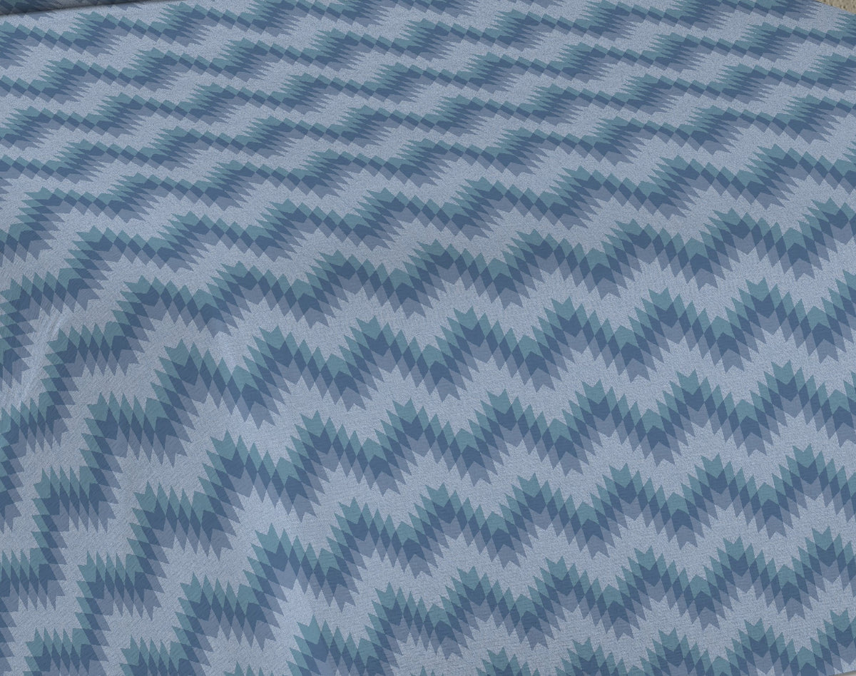 Lenzuolo Copriletto Estivo con Fantasia Geometrica in Cotone Piquet