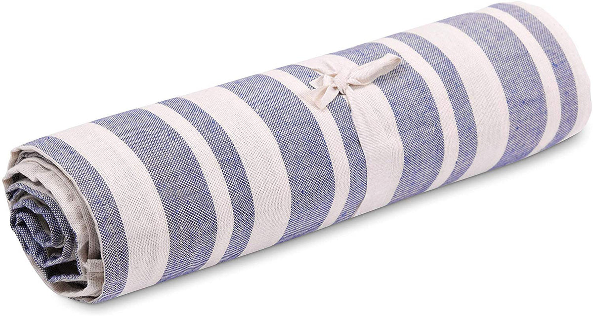 Telo granfoulard rigato in misto cotone jacquard