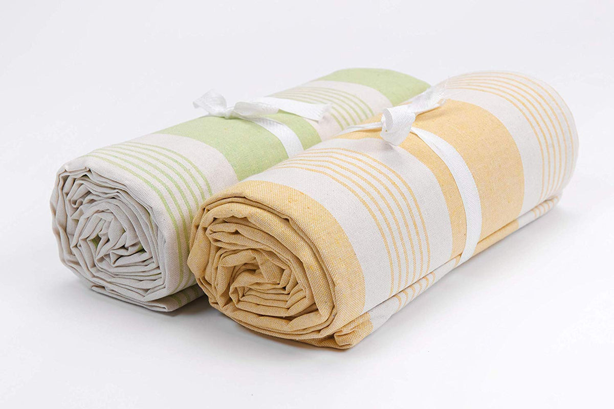 Telo arredo copritutto a righe in misto cotone