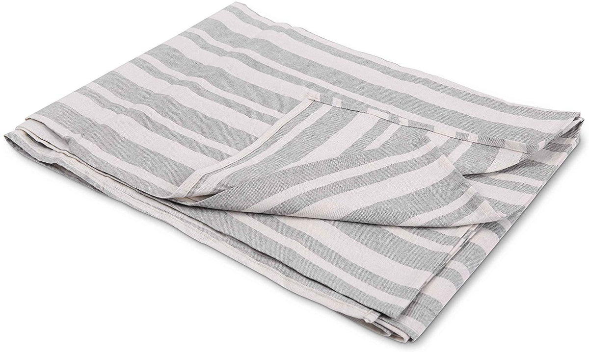 Telo granfoulard rigato in misto cotone jacquard