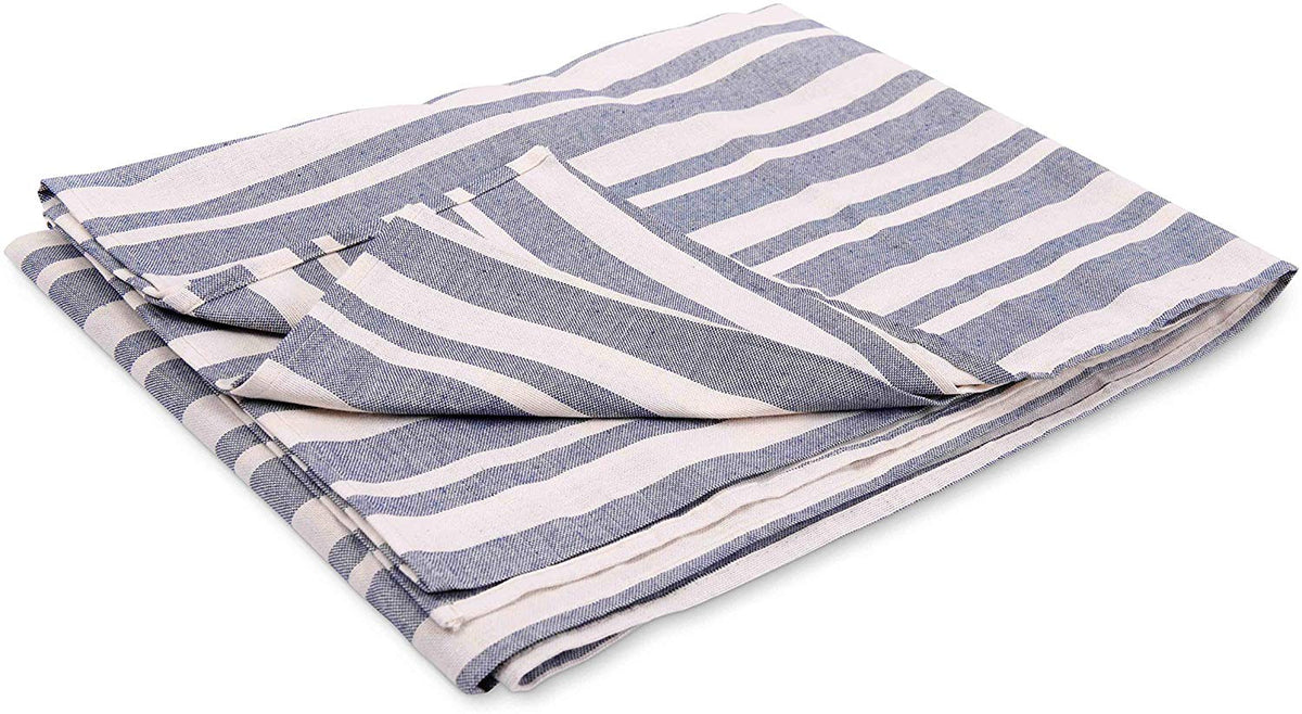 Telo granfoulard rigato in misto cotone jacquard