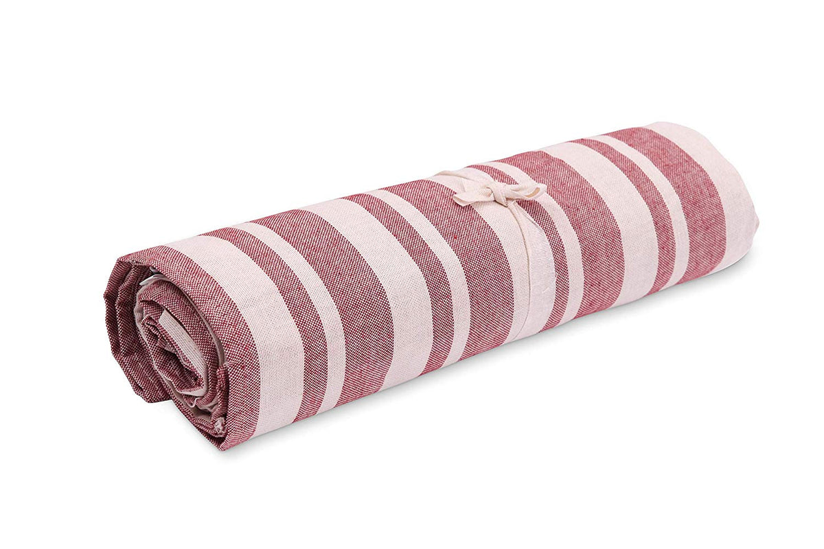 Telo granfoulard rigato in misto cotone jacquard