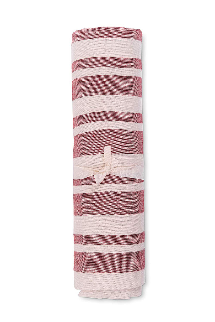Telo granfoulard rigato in misto cotone jacquard Rosso