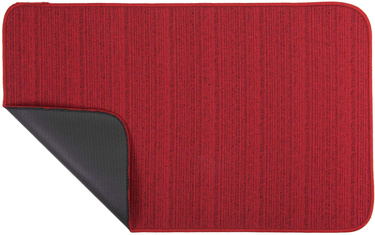 Tappeto Cucina Antiscivolo in Cotone con Colorazione Melange Bordeaux